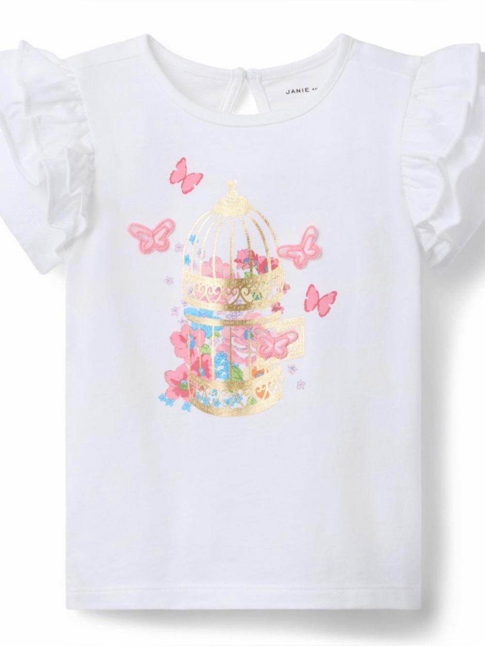 Janie and Jack Embroidered Butterfly Appliqué Shirt